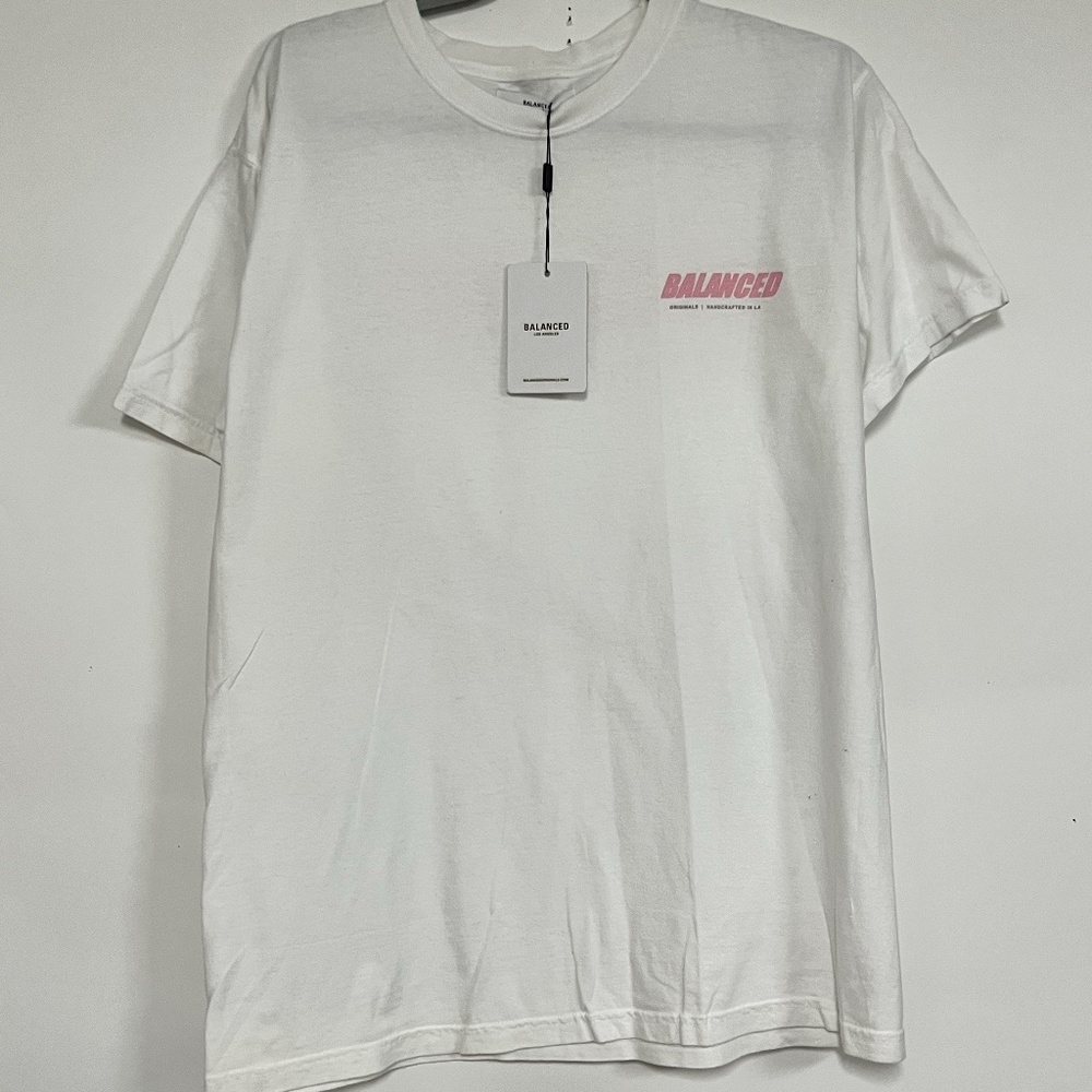 NWT Balanced LA- White Breast Cancer Tee